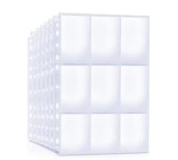 10 Pack 9 Pocket Card Sleeve Binder Sheets, Transparent A4 Ring Binder Sheets Holds 90 Cards, Trading Card Sleeves,Pages Protectors for MTG TCG Baseball, Game, Business Cards