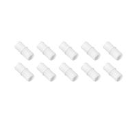 10 Pack 90mm Straight Barbed Hose Joiner Inline Pipe Connector White | ABS, made in the UK | 75mm long, ribbed grip both ends | -20°C to +105°C | 2mm wall | Matte finish