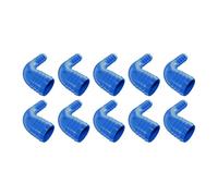 10 Pack 90mm to 51mm 90 Degree Barbed Hose Reducer Elbow Connector Blue | ABS, made in the UK | Right-angle bend, ribbed grip on both ends | -20°C to +105°C | 2mm wall | Matte finish
