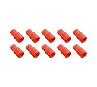 10 Pack 90mm to 51mm Straight Barbed Hose Reducer Pipe Connector Red | ABS, made in the UK | 75mm long, ribbed grip both ends | -20°C to +105°C | 2mm wall | Matte finish