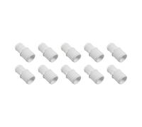 10 Pack 90mm to 51mm Straight Barbed Hose Reducer Pipe Connector White | ABS, made in the UK | 75mm long, ribbed grip both ends | -20°C to +105°C | 2mm wall | Matte finish