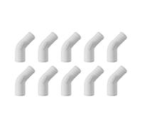 10 Pack 90mm to 76mm 45 Degree Barbed Hose Reducer Elbow Connector White | ABS, made in the UK | Ribbed grip on both ends | -20°C to +105°C | 2mm wall | Matte finish