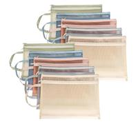 10-Pack A4 Colored Mesh Zipper Pouches | Double-Layer Nylon Storage Bags with Handle for Toys, Puzzles & Stationery