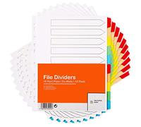[10 Pack] A4+ File Dividers Extra Wide 10 Part Plain Tabs A4+ Extra Wide Subject Dividers 10 Part Without Numbers Multipunched Reinforced Colour Tabs 150gsm