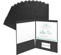 10 Pack A4 Kraft Paper File Folder Presentation Document Folder Holder Report Project File Folder Foolscap Square Cut Folder Portfolio Paperwork Organiser with Cards Slot for Office School Business
