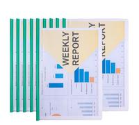10 Pack A4/Letter Clear Plastic Report Covers with Sliding Bar, 70 Sheet Capacity, Presentation Folders for School Projects, Office Documents & Business (Green)