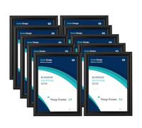 10 Pack A4 Snap Frame,Aluminium Clip Frame for Wall Display,Front Opening Picture Photo Holder,Certificate and Poster Holder for Home Office Decoration（Black）