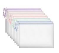 10-Pack A4 Zip Wallets - Durable Plastic Zip Folders A4, Waterproof Puzzle Bags with Secure Zippers, Ideal for Office, School, Home & Travel Storage, Assorted Colors