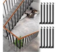 10-Pack Adjuble Side Mount ir Railing Posts, 270° Brackets for Square ils, 100cm (39.4in) ase Balustrade Supports, Perfect for Balconies and Steps