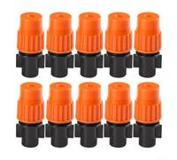 10-Pack Adjustable Atomizing Spray Nozzles for Drip Irrigation Systems - 0.6-0.8 m Coverage, 20-50 L/H Flow Control, PP + Engineering Plastic