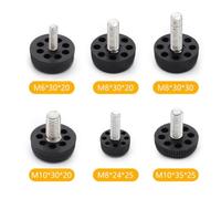 10 pack adjustable furniture feet with plastic base and metric thread screw in system, designed to increase furniture height and reduce noise (M8*30 * 20mm)