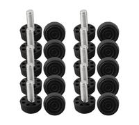 10 pack adjustable furniture feet with plastic base and metric thread screw in system, designed to increase furniture height and reduce noise (M8*24 * 25mm)