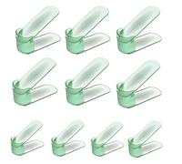 10-Pack Adjustable Shoe Slot Double-Layer Space-Saving Storage for Closet Transparent Green Shoe Stacker Maximize Vertical Space Perfect for Home & Closet nization