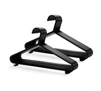 10 Pack Adult Plastic Coat Hangers Space Conscious For Closet Organizer with Pants Bar and Clips for Suits Trousers Skirts and Heavy Jackets
