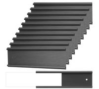 10 Pack Aluminum Name Plate Holders for Door or Wall, 2.4 x 7.9 inch Wall Mount Name Plate Holder with Textured Design for Office, Business, Meeting Room (Black)
