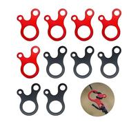 10-Pack Aluminum Wind Cord Buckle Rope Adjuster for Tent Camping Hiking Backpack Outdoor Activities, Rope Tensioner - Wind Cord Tensioner Red and Black
