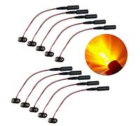 10 pack amber LED micro lights for prop scenery theatrical costumes with 9 volt battery clips