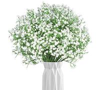 10 Pack Artificial Flowers Babies Breath Gypsophila Flowers, Fake Flowers for Home Decor Wedding Party Office Decoration, DIY Wreath, Flower Arrangement (W Home Door Wreaths Outdoor