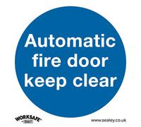 10-Pack Automatic Fire Door Keep Clear Signs - Rigid Plastic Safety Warning 80X80mm