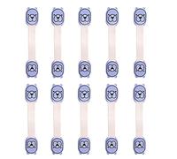 10 Pack Baby Drawer Lock, Child Safety Strap Locks with Strong Adhesive for Fridge Cabinets Drawers, No Drilling Required Cupboard Lock (Blue)
