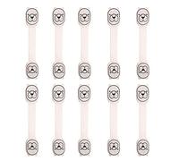 10 Pack Baby Drawer Lock, Child Safety Strap Locks with Strong Adhesive for Fridge Cabinets Drawers, No Drilling Required Cupboard Lock (White)