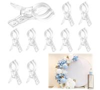 10 Pack Balloon Arch Clips for Backdrop - Clear Spring Clamps, 3.5 Inch Clamps for Balloon Arch, Heavy Duty Balloon Clips for Backdrop Decoration, Birthday, Wedding, Christmas, Party