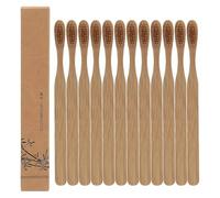 10 Pack Bamboo Toothbrush, Soft Boar Bristles Toothbrushes with Natural Wooden Handle, Zero Waste Travel Toothbrush