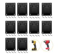 10 Pack Battery Holders Wall Mount Compatible with Dewalt Battery Holder Battery Accessories Dock Holder Fit for DCB200 DCB201 DCB202 DCB203 DCB204 Battery Organizer Wall Mount Van Shelving