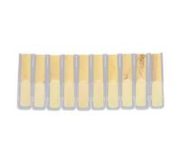 10 Pack Bb Clarinet Reeds with Plastic Box, Strength 2.5 Soprano Sax Reeds, Thinner Tip and Unfiled Cut for Easy of Play, Traditional Reeds for Soprano Sax