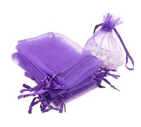 10 Pack Beautiful Wedding Organza Diy Favour Bags Soft Pearl Storage Bags Drawstring Mini Jewellery Pouches Dark Purple Useful and Attractive