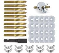 10 Pack Bird Cage Stand Perch Platform Accessories 20 Washers 10 Screws 10 Nuts 1 Drill Tool Hardware for Fixing Feeder Food Bowls Hamster Platform Breeding Box Double-headed Screw and Nuts