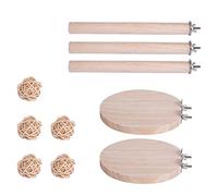 10 Pack Bird Cage Toys Parrot Stand Perch Platform Rattan Ball Chew Toy Natural Wood Cage Accessories For Conure Bird Toy Rattan Balls