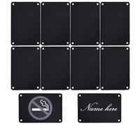 10 Pack Black Aluminium Blank Name Plates 100x60mm for Engraving Door Signs