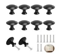 10 Pack Black Drawer Knobs, Round Matte Cabinet Knobs with Screws, Modern Chic Cupboard Handles, Vintage Furniture Door Knobs, Decorative Round Pulls for Kitchen Cabinets, Dresser, and Wardrobe