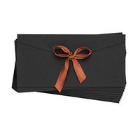 10 Pack Black Kraft Paper Envelopes Retro Envelopes with Ribbons Gift Card Envelopes Wedding Invitation Envelopes Greeting Card Envelopes for Handmade Invitations Letters Birthday or Festival Cards