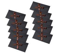 10 Pack Black Kraft Paper Envelopes with Ribbons, Premium Envelopes, Vintage Gift Envelopes for Wedding, Birthday, Baby Shower, Bridal Shower - 22 * 11cm