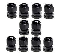 10 Pack Black M20 20mm TRS Stuffing Compression Glands for 6-12mm Cable, Waterproof IP68 with Locknut and Washer