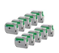 10 Pack Black On White Labels Compatible With MK231 Label Maker 12mm Label Tape For M Tape(Black on Green)