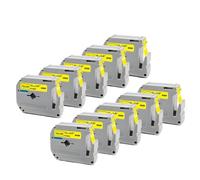 10 Pack Black On White Labels Compatible With MK231 Label Maker 12mm Label Tape For M Tape(Black on Yellow)