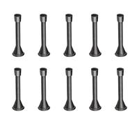 10 Pack Black Spring Door Stops, Bendable Metal Spring Door Stoppers with Anti-Slip Rubber Heads Screws Base, Long Door Springs for Protect Walls and Doors