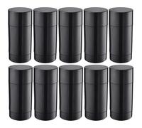 10-Pack Black Twist-Up Deodorant Stick Containers, 2.65 Oz Oval Push-Up Tubes With Caps, Ideal For Homemade Deodorants And Diy Cosmetics