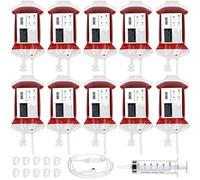 10 Pack Blood Bag for Drinks, Halloween Blood IV Drink Bag,Reusable Drink Pouches Containers with Infusion tube/Blood type label/ Syringe and Clips for Halloween Vampire Nurse Graduation Party
