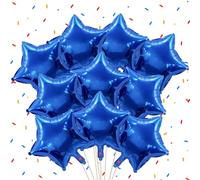 10 Pack Blue Star Balloons-18 Inch Star Foil Balloons for Christmas Birthdays Father's Day Engagement Wedding Baby Shower Party Decorations