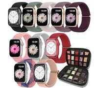 10 Pack Braided Stretchy Strap Compatible with Apple Watch Band 38mm 40mm 41mm 42mm 44mm 45mm 46mm 49mm Women Men,With Watch Strap Storage Case for iWatch Ultra Series10 9 8 7 6 5 4 3 2 SE