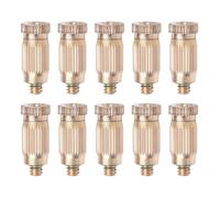 10-Pack Brass Misting Nozzles for Outdoor Patio Cooling Systems - 24x9.5mm Self-Sealing O-Ring 316 Stainless Steel Thread Compatible with Garden Watering Large-Scale Irrigation