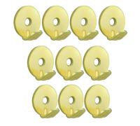 10 Pack Brass Plated Round Picture Hooks 25mm - Heavy Duty Wall Hooks for Hanging Pictures, Mirrors, Canvases and Frames - 1 Hole Gold Picture Hangers for Home and Office Use