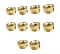 10 Pack Brass Reducing Bushing 3/4 to 1/2 Inch Hex Threaded Pipe Fitting | Male to Female Connector for Water Heating Oil Lines Durables Rust Resistant Plumbing Adapter