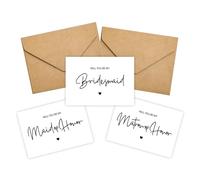 10 Pack Bridesmaid Cards With Envelope, 8 Will You Be My Bridesmaid Cards,1 Maid of Honor Card,1 Matron of Honor Card