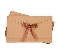 10 Pack Brown Kraft Paper Envelopes Gift Card Envelopes Wedding Invitation Envelopes with Ribbons Vintage Greeting Card Envelopes for Handmade Invitations Letters Birthday or Festival Cards