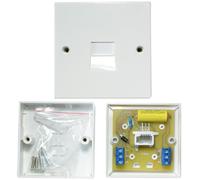 10 PACK BT Master Single Telephone Socket Screw Terminals Line Wall Plate 2/4A